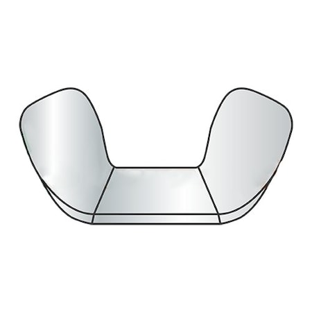 Newport Fasteners Wing Nut, 3/8"-16, Steel, Nickel, 0.79 in Ht, 1.44 in Max Wing Span, 750 PK 566825